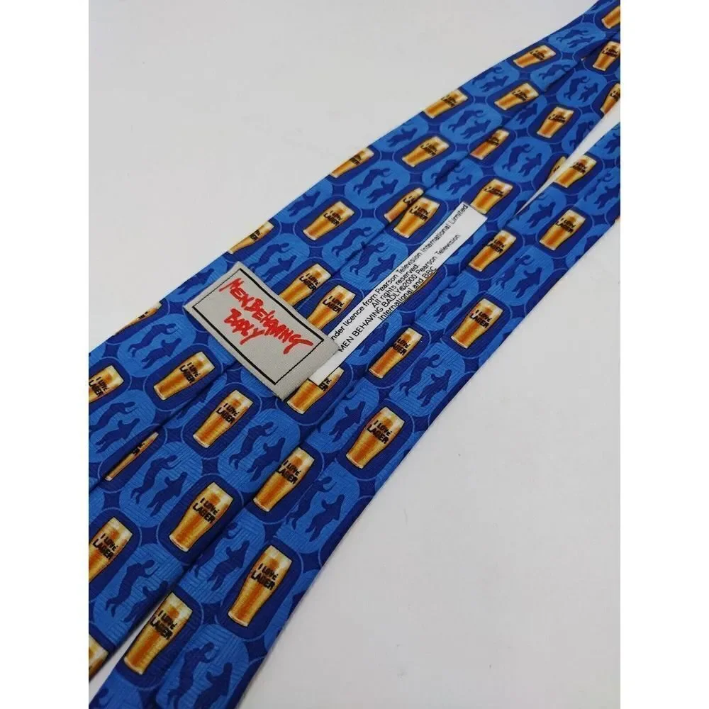 Men Behaving Badly BEER Drinking I love Lager Tie Necktie BBC Television Yoohoo